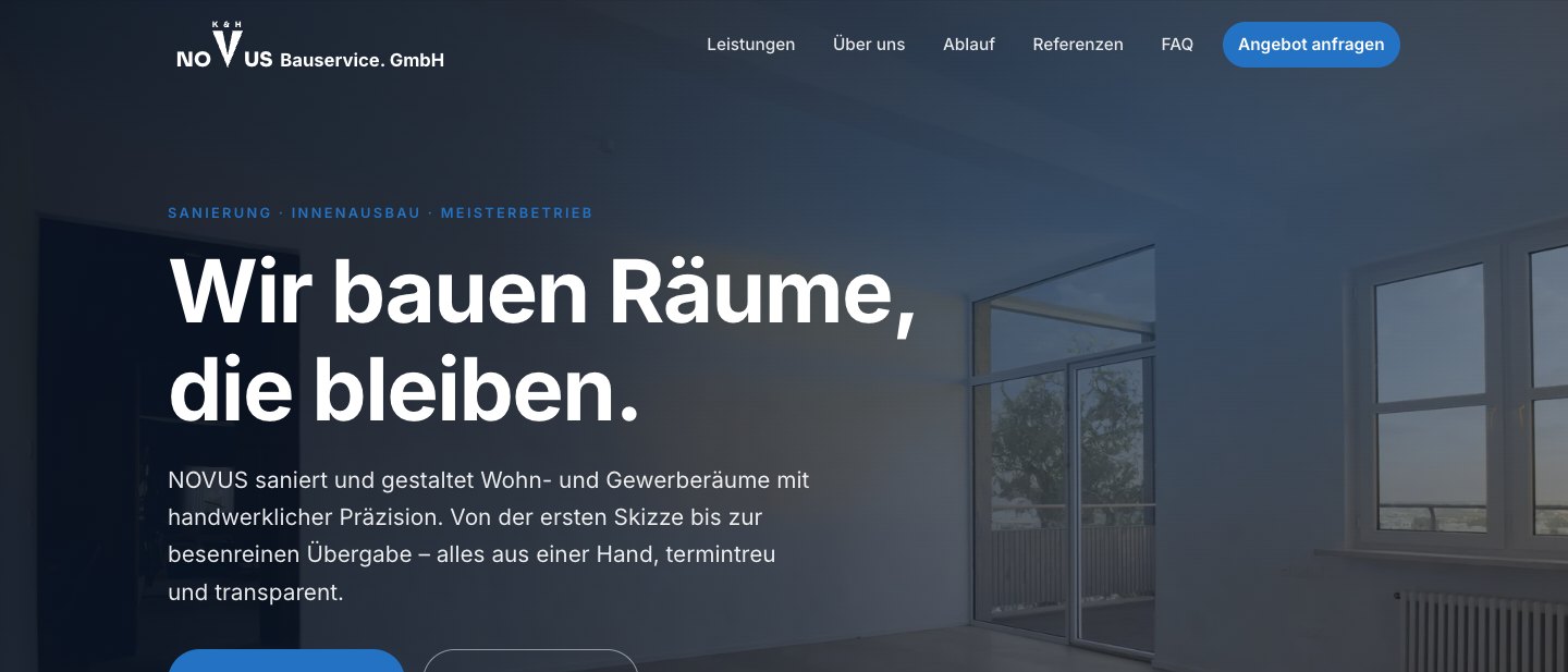 NOVUS Bauservice — Website